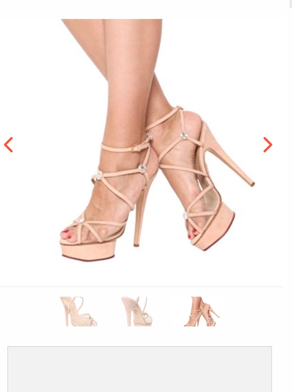 Charlotte Olympia Blush Strappy Platform Stiletto Sandals Suede